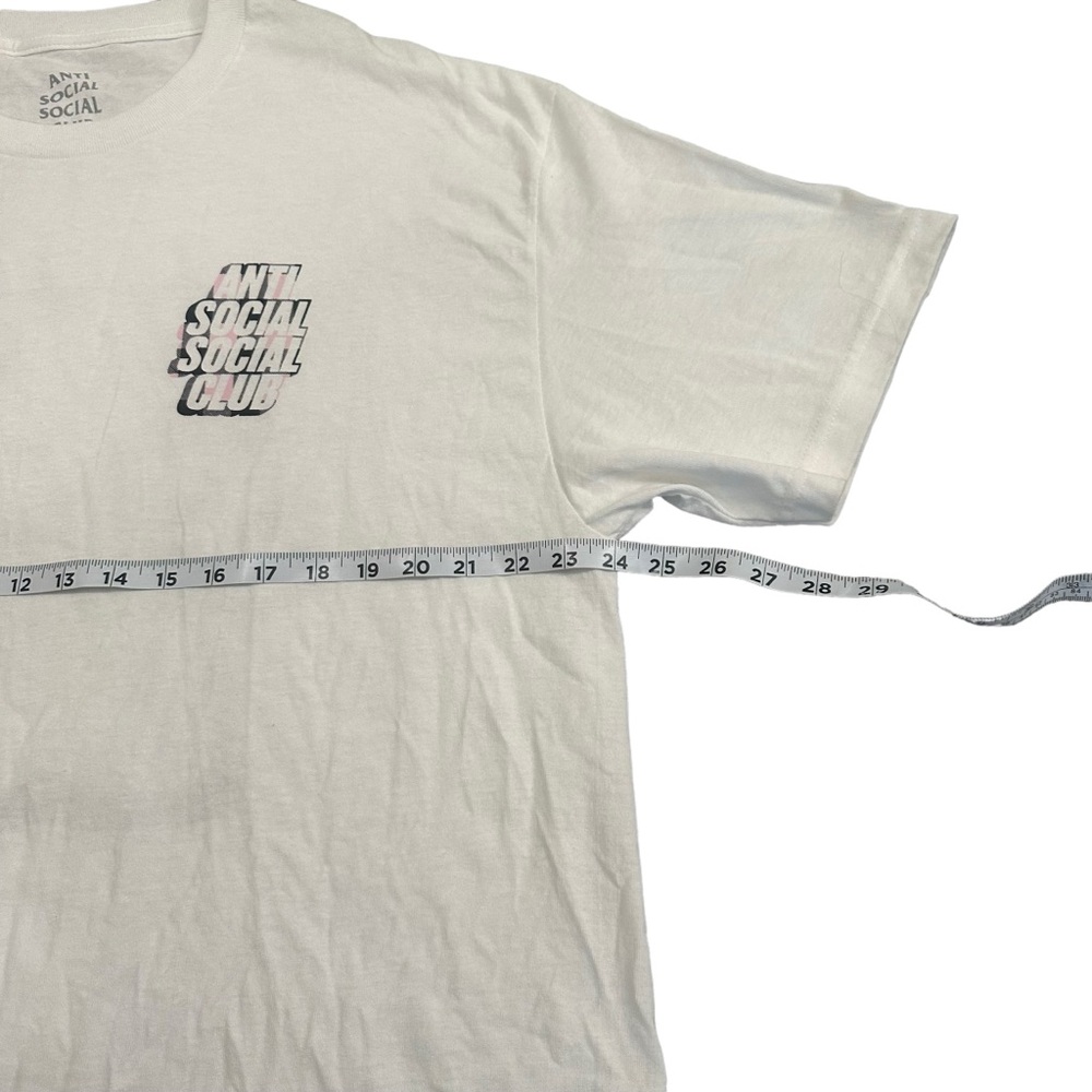 Anti Social Social Club T-shirt Mens Size XL White Short Sleeve Pink Plaid - Picture 8 of 9